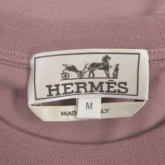 HERMES Short sleeve T-shirt Main: 100% cotton, part: 64% silk, part: 36% cotton Smokey pink mens M Used Authentic