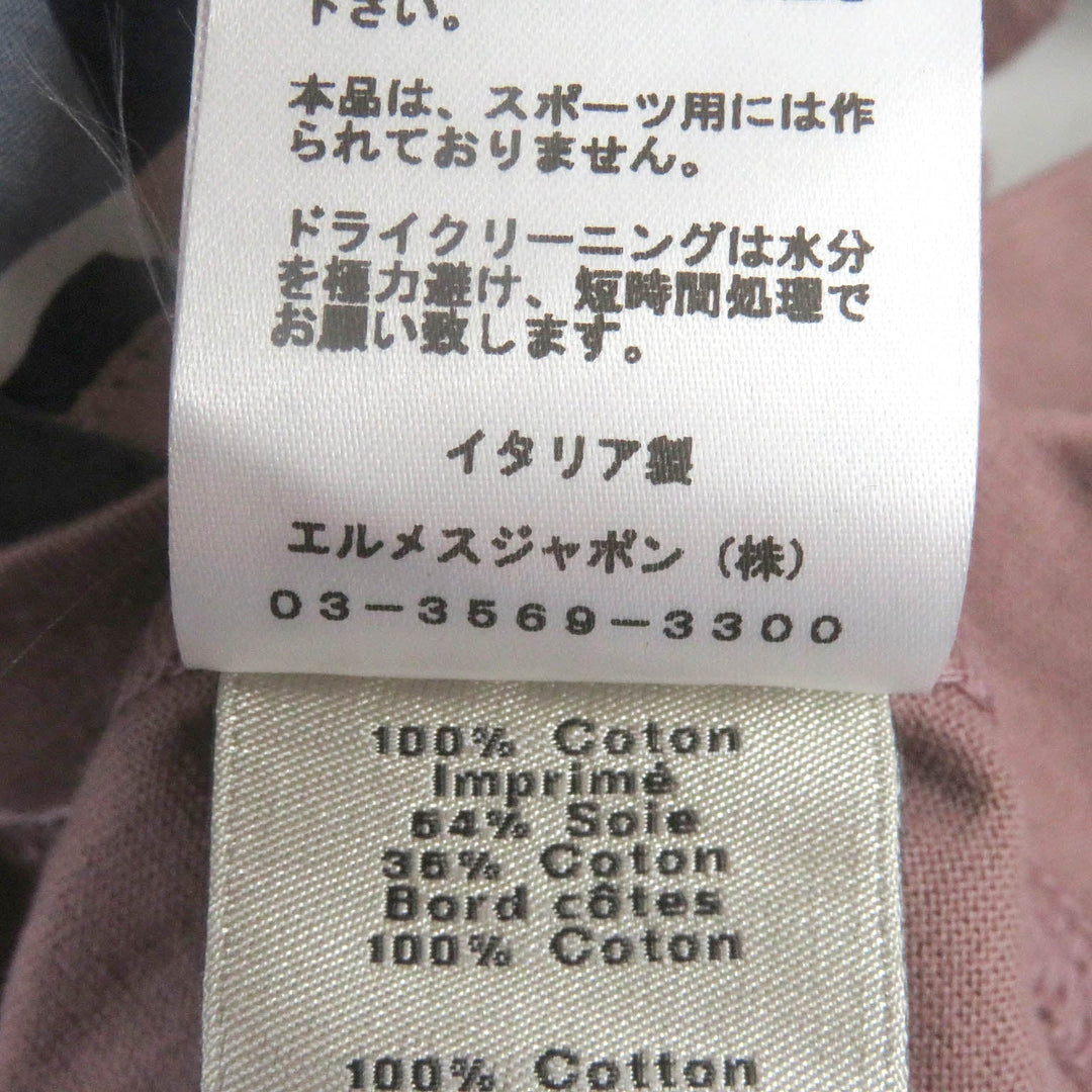 HERMES Short sleeve T-shirt Main: 100% cotton, part: 64% silk, part: 36% cotton Smokey pink mens M Used Authentic