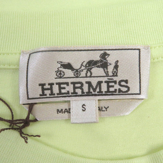 HERMES Short sleeve T-shirt Main: 100% cotton Light yellow Poulp Watch mens S Used Authentic