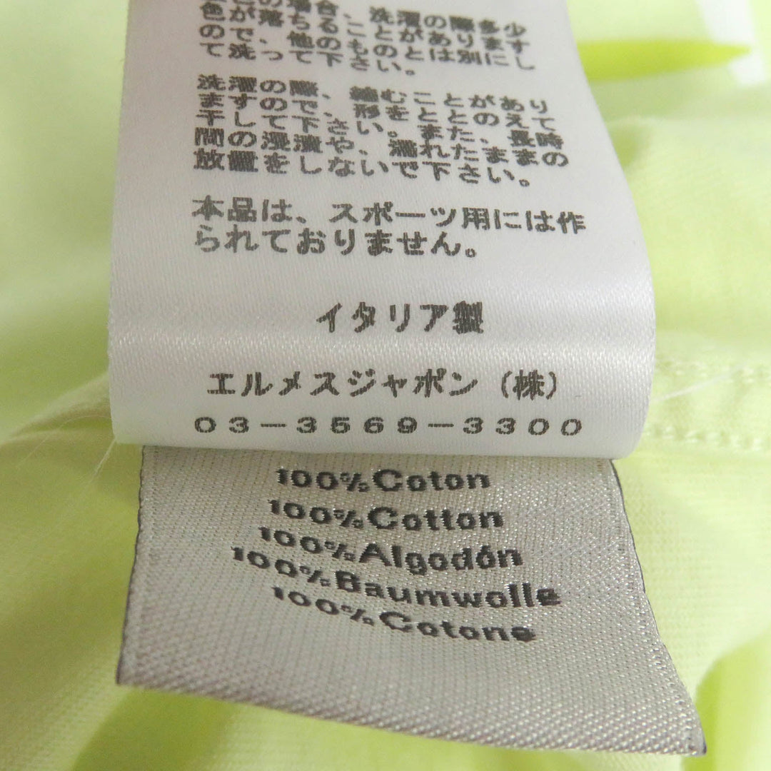 HERMES Short sleeve T-shirt Main: 100% cotton Light yellow Poulp Watch mens S Used Authentic