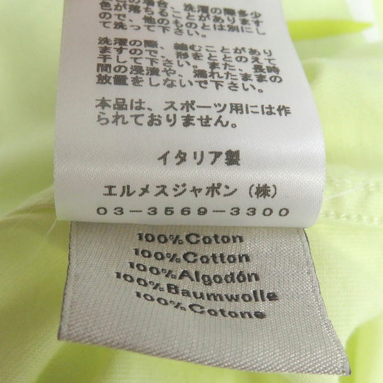 HERMES Short sleeve T-shirt Main: 100% cotton Light yellow Poulp Watch mens S Used Authentic