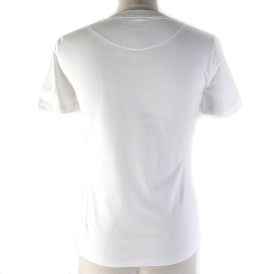 HERMES Short sleeve T-shirt Main: 100% cotton White navy Women 34 Used Authentic