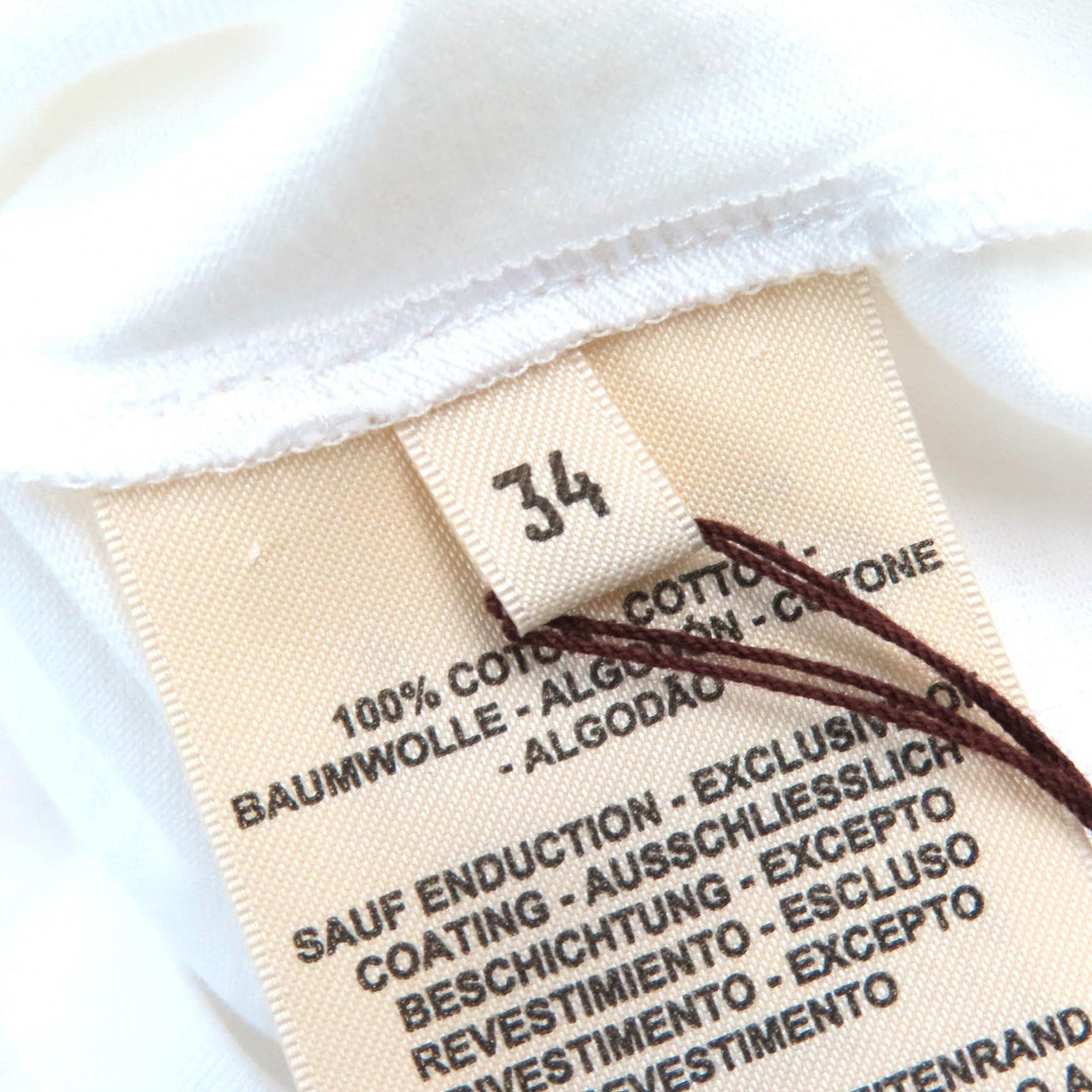 HERMES Short sleeve T-shirt Main: 100% cotton White navy Women 34 Used Authentic