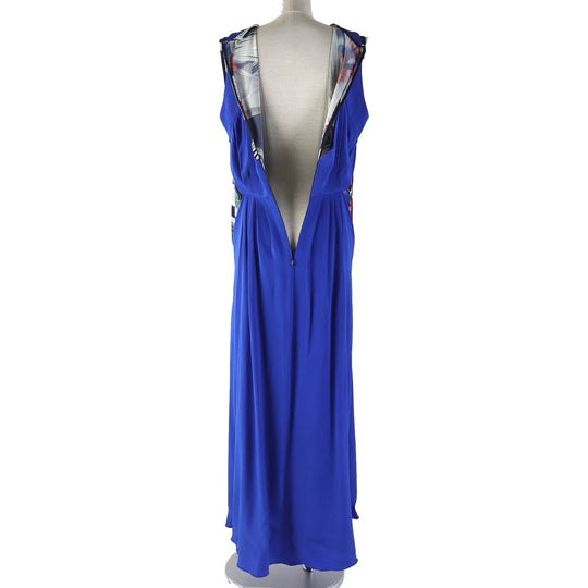 LEONARD one piece Main: 100% silk Blue multicolor Women 40 Used Authentic