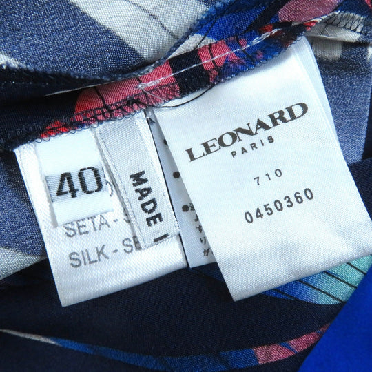 LEONARD one piece Main: 100% silk Blue multicolor Women 40 Used Authentic