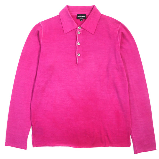 GIORGIO ARMANI knit Outer fabric: 100% wool pink mens 50 Used Authentic