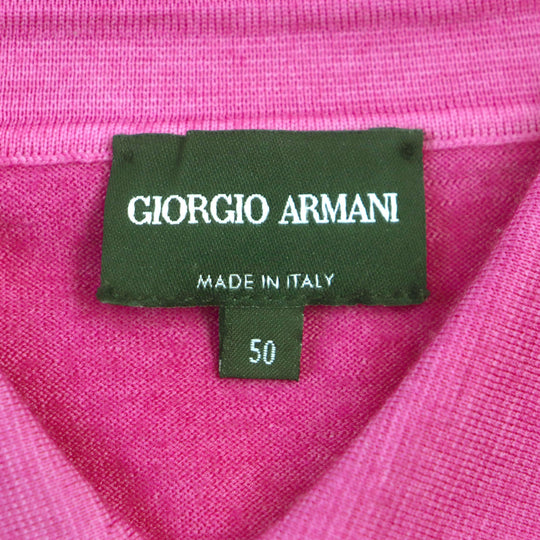GIORGIO ARMANI knit Outer fabric: 100% wool pink mens 50 Used Authentic