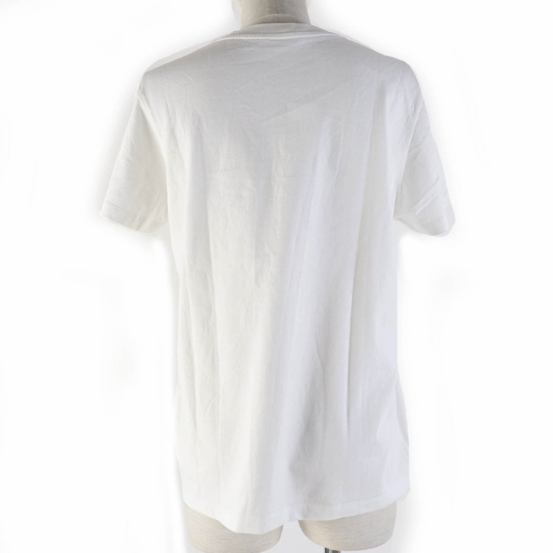 MONCLER Short sleeve T-shirt Main: 100% cotton, Part: 100% cotton, Embroidered part: 100% nylon white Women S Used Authentic
