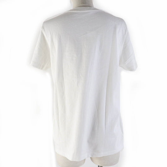 MONCLER Short sleeve T-shirt Main: 100% cotton, Part: 100% cotton, Embroidered part: 100% nylon white Women S Used Authentic