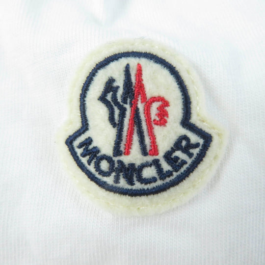 MONCLER Short sleeve T-shirt Main: 100% cotton, Part: 100% cotton, Embroidered part: 100% nylon white Women S Used Authentic