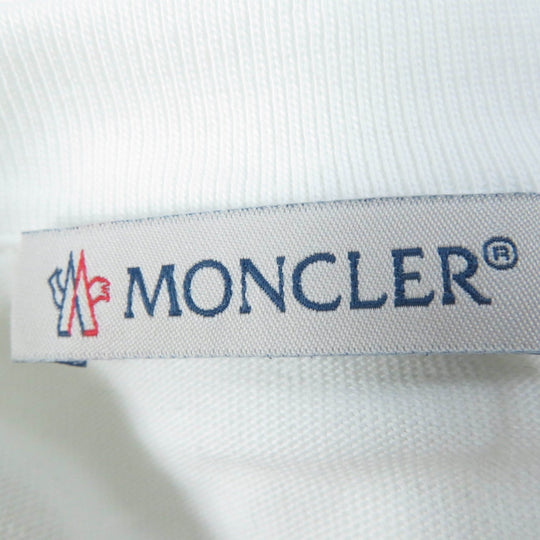 MONCLER Short sleeve T-shirt Main: 100% cotton, Part: 100% cotton, Embroidered part: 100% nylon white Women S Used Authentic