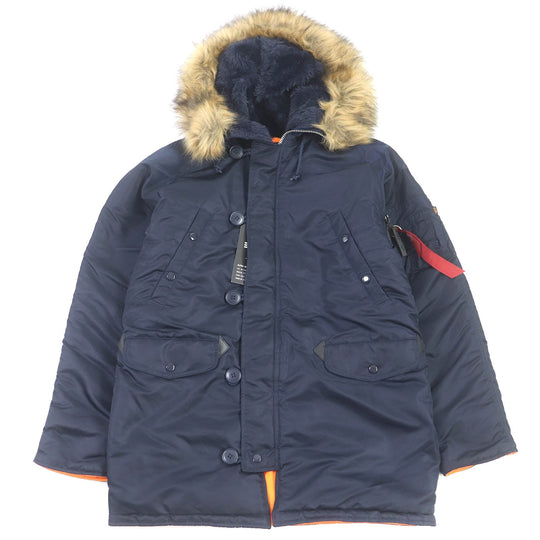 ALPHA Mod coat Main: 100% polyester Navy N-3B SLIM FIT mens M Used Authentic