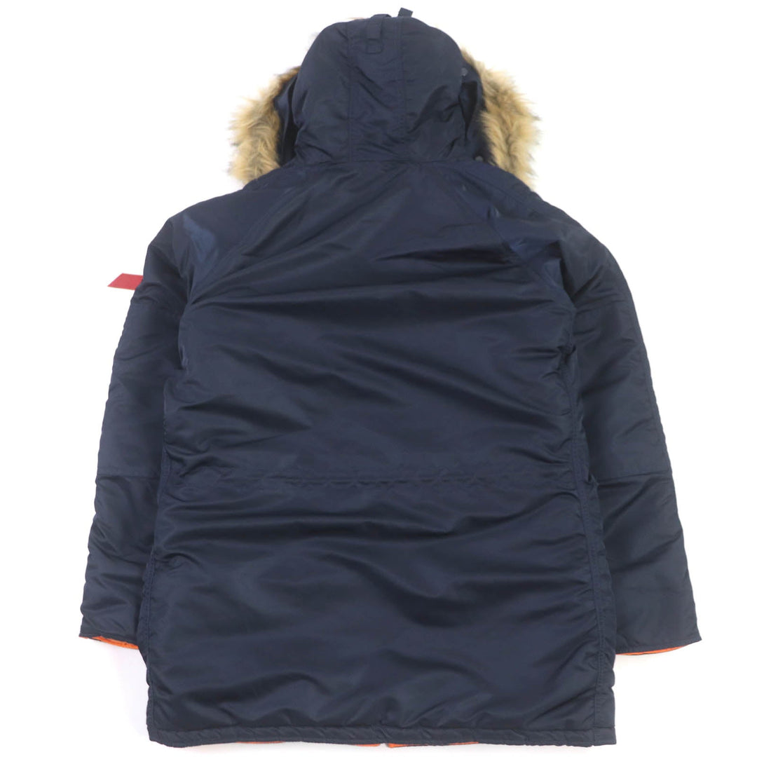 ALPHA Mod coat Main: 100% polyester Navy N-3B SLIM FIT mens M Used Authentic