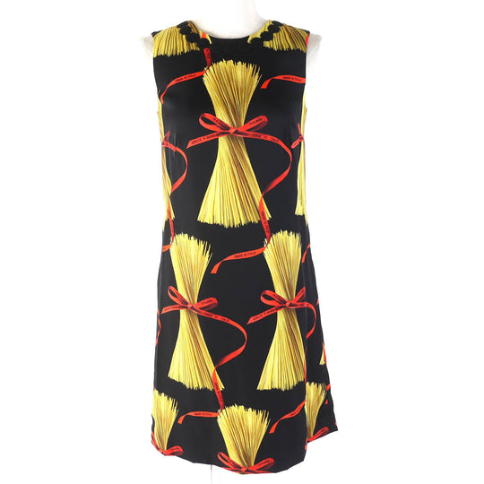 DOLCE&GABBANA one piece F63F6T/FSASJ Outer material: 85% silk, Outer material: 9% cotton, Outer material: 5% elastane (polyurethane), Outer material: 1% polyester Black Yellow type Red Women 36 Used Authentic