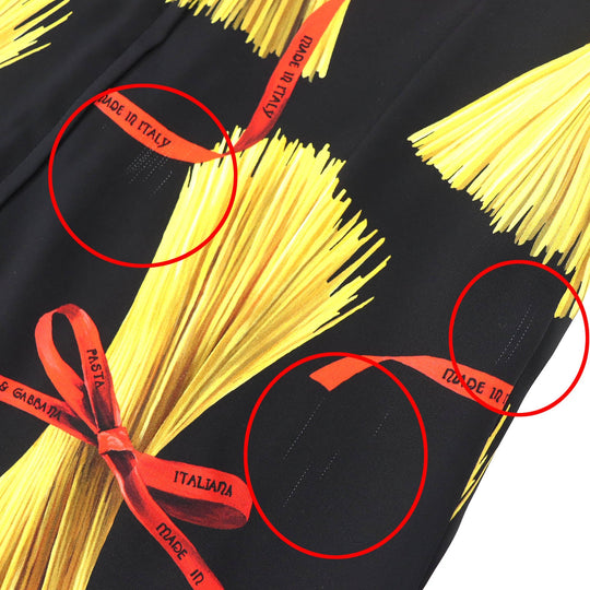 DOLCE&GABBANA one piece F63F6T/FSASJ Outer material: 85% silk, Outer material: 9% cotton, Outer material: 5% elastane (polyurethane), Outer material: 1% polyester Black Yellow type Red Women 36 Used Authentic