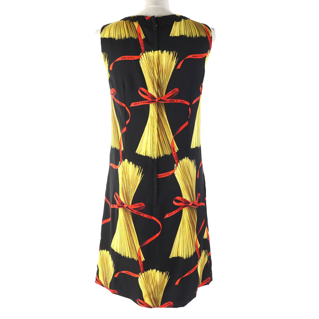 DOLCE&GABBANA one piece F63F6T/FSASJ Outer material: 85% silk, Outer material: 9% cotton, Outer material: 5% elastane (polyurethane), Outer material: 1% polyester Black Yellow type Red Women 36 Used Authentic