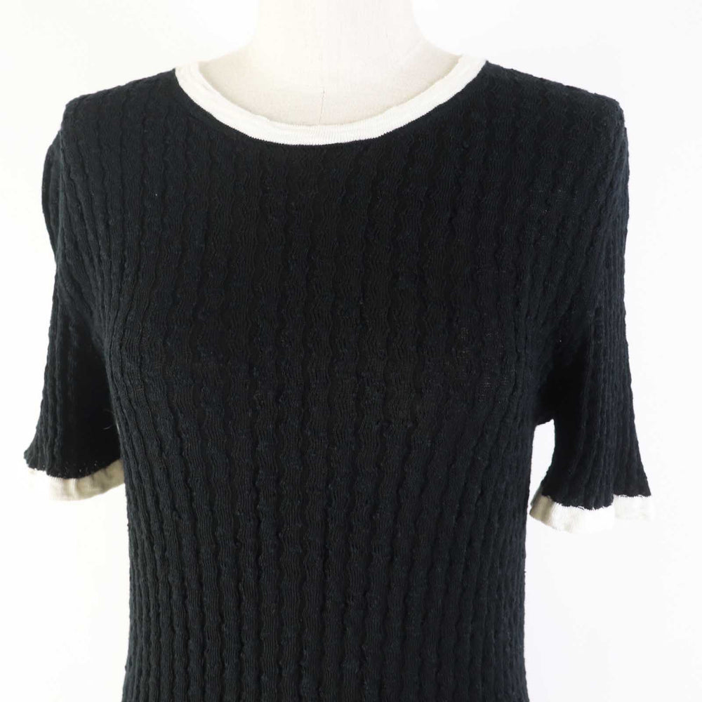 CHANEL one piece 22C P72078 Main: 100% cotton, part: 100% silk, part: 80% cotton, part: 16% polyamide (nylon), part: 4% polyurethane Black White Women 38 Used Authentic