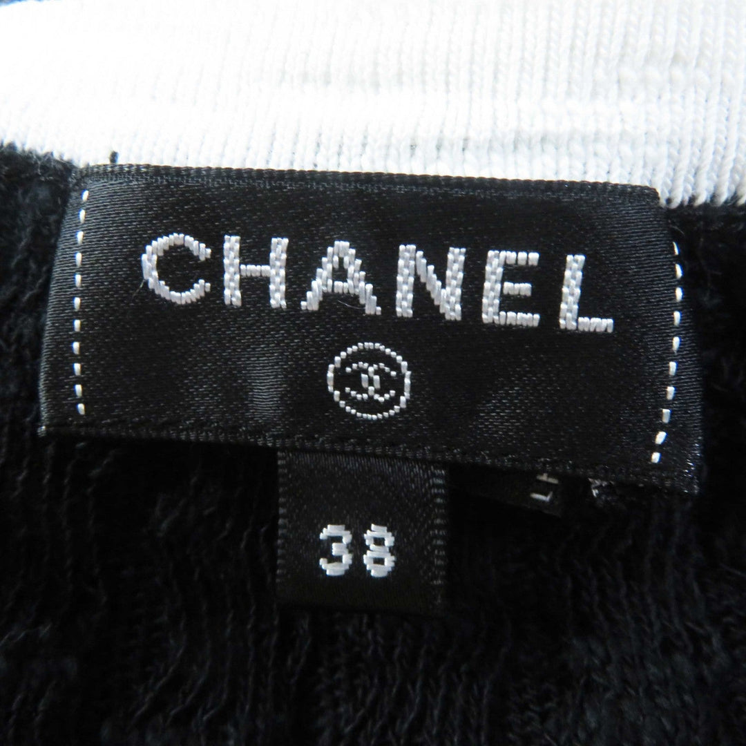 CHANEL one piece 22C P72078 Main: 100% cotton, part: 100% silk, part: 80% cotton, part: 16% polyamide (nylon), part: 4% polyurethane Black White Women 38 Used Authentic