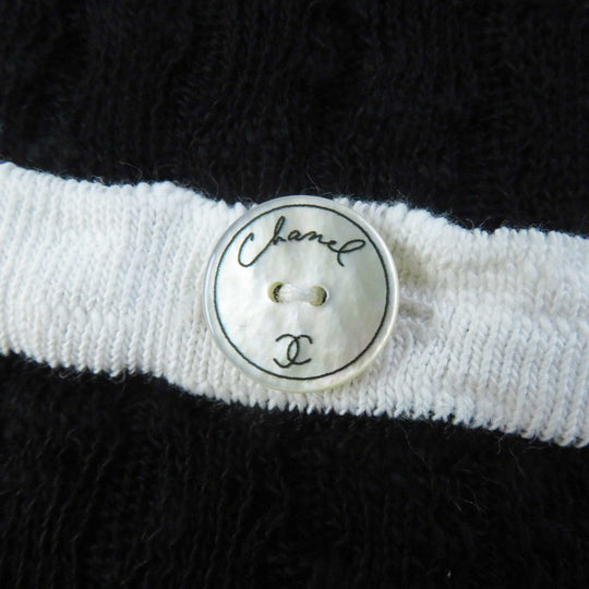 CHANEL one piece 22C P72078 Main: 100% cotton, part: 100% silk, part: 80% cotton, part: 16% polyamide (nylon), part: 4% polyurethane Black White Women 38 Used Authentic