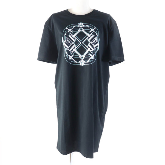 HERMES one piece Main: 100% cotton, part: 98% cotton, part: 2% polyurethane black cartouche Women 40 Used Authentic