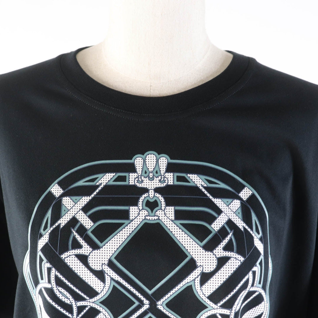 HERMES one piece Main: 100% cotton, part: 98% cotton, part: 2% polyurethane black cartouche Women 40 Used Authentic