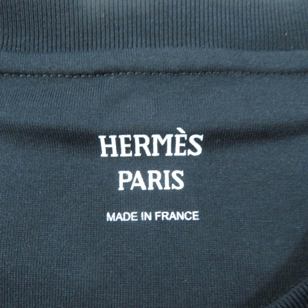 HERMES one piece Main: 100% cotton, part: 98% cotton, part: 2% polyurethane black cartouche Women 40 Used Authentic