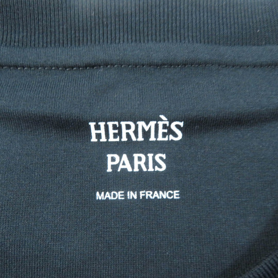 HERMES one piece Main: 100% cotton, part: 98% cotton, part: 2% polyurethane black cartouche Women 40 Used Authentic