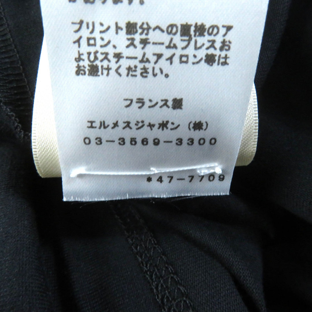 HERMES one piece Main: 100% cotton, part: 98% cotton, part: 2% polyurethane black cartouche Women 40 Used Authentic