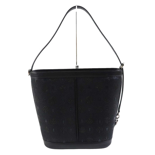 INDENYA Shoulder Bag Main: Deerskin black Women Used Authentic
