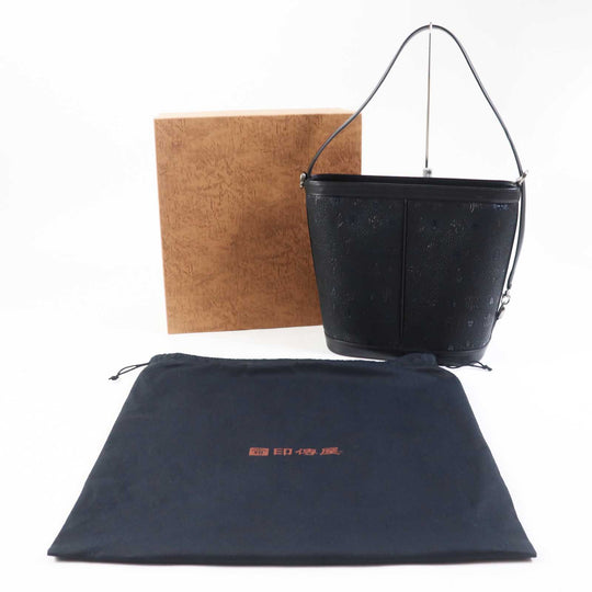 INDENYA Shoulder Bag Main: Deerskin black Women Used Authentic