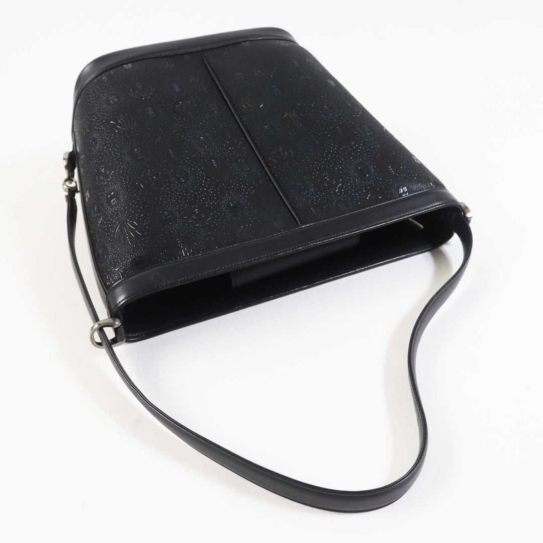 INDENYA Shoulder Bag Main: Deerskin black Women Used Authentic
