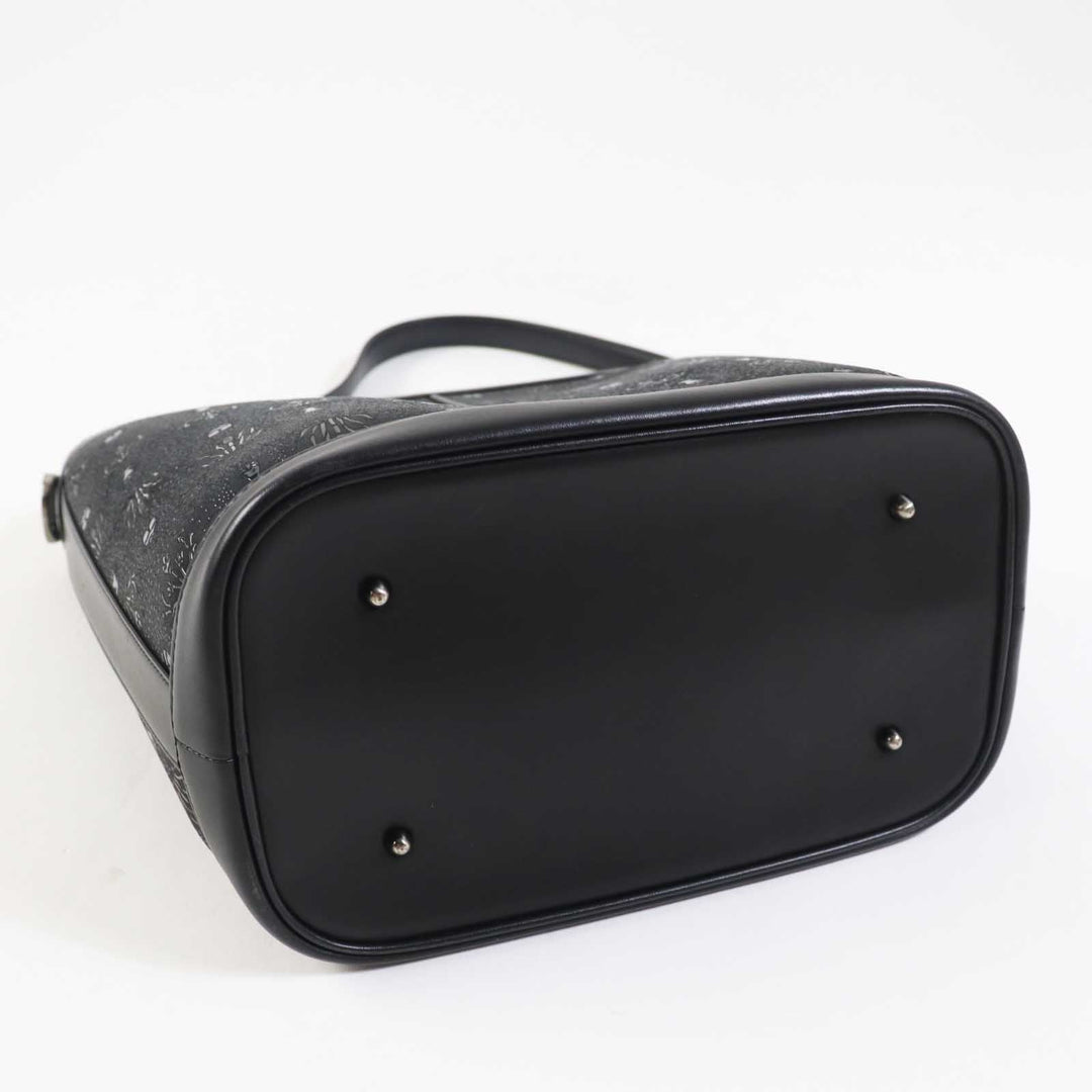 INDENYA Shoulder Bag Main: Deerskin black Women Used Authentic