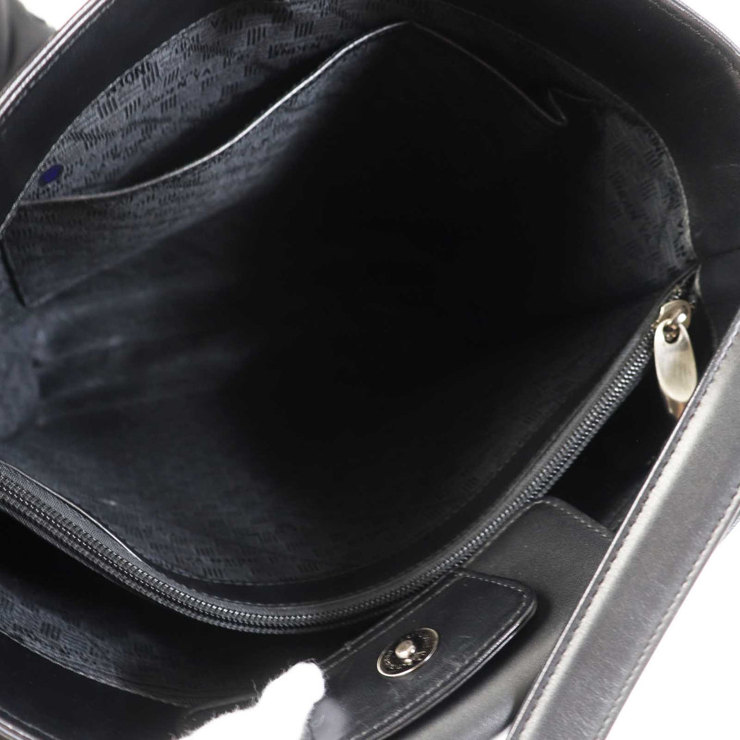 INDENYA Shoulder Bag Main: Deerskin black Women Used Authentic