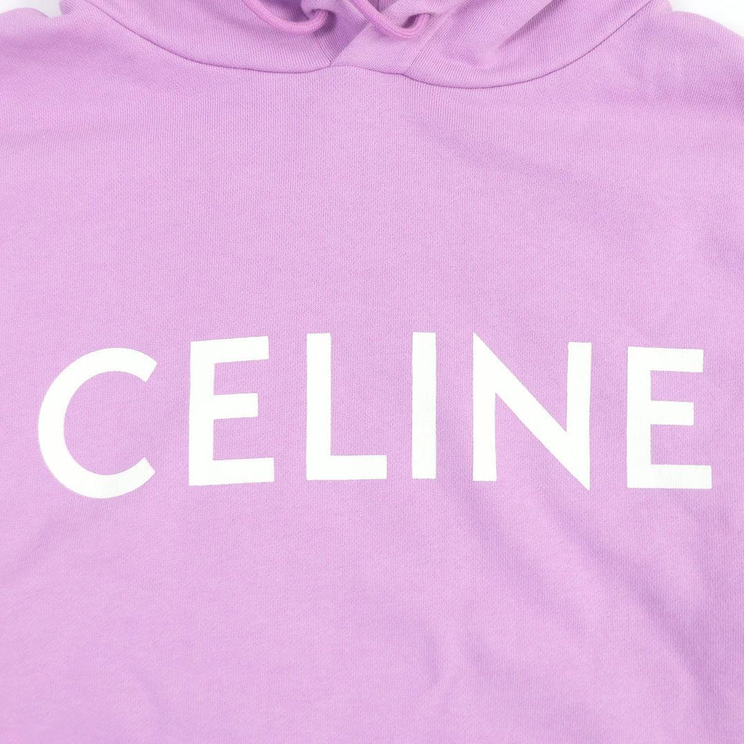 CELINE Hoodie 2Y369670Q Main: 100% cotton, part: 96% cotton, part: 4% polyurethane lavender mens M Used Authentic