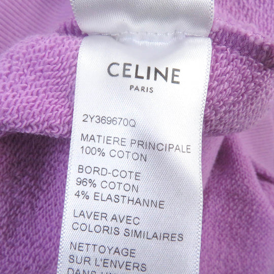 CELINE Hoodie 2Y369670Q Main: 100% cotton, part: 96% cotton, part: 4% polyurethane lavender mens M Used Authentic