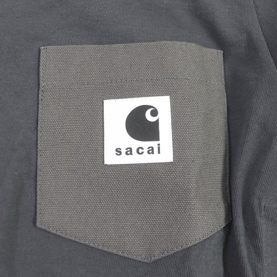 Sacai Short sleeve T-shirt Main: 100% cotton gray mens Zero size Used Authentic