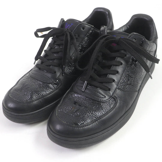 LOUIS VUITTON Low cut sneakers Main: Leather, Main: PVC black Rivoli Line mens 6 Used Authentic