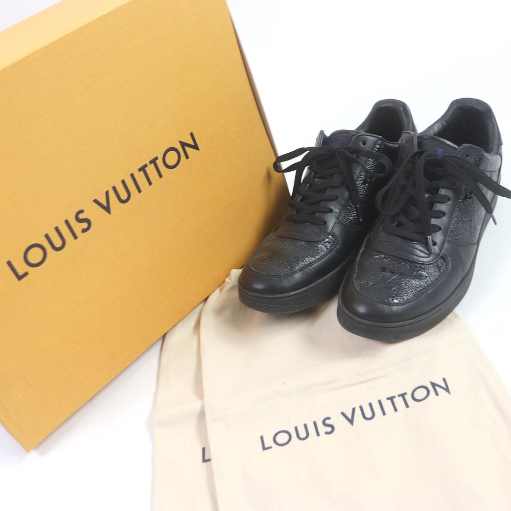 LOUIS VUITTON Low cut sneakers Main: Leather, Main: PVC black Rivoli Line mens 6 Used Authentic