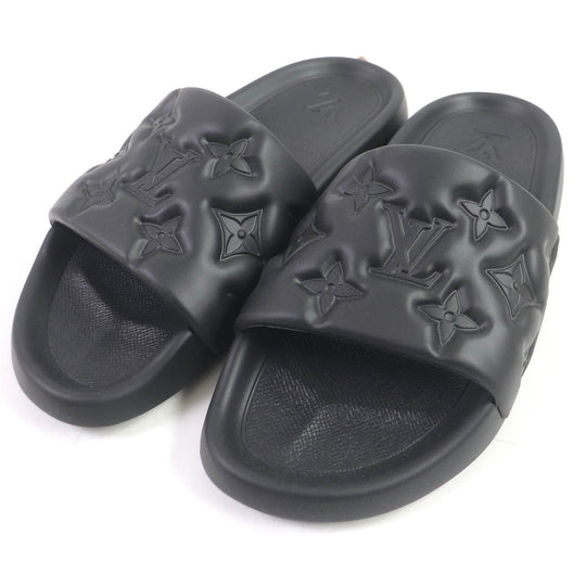 LOUIS VUITTON Sandals 1A9FKI Main: Rubber black Waterfront Line mens 10 Used Authentic