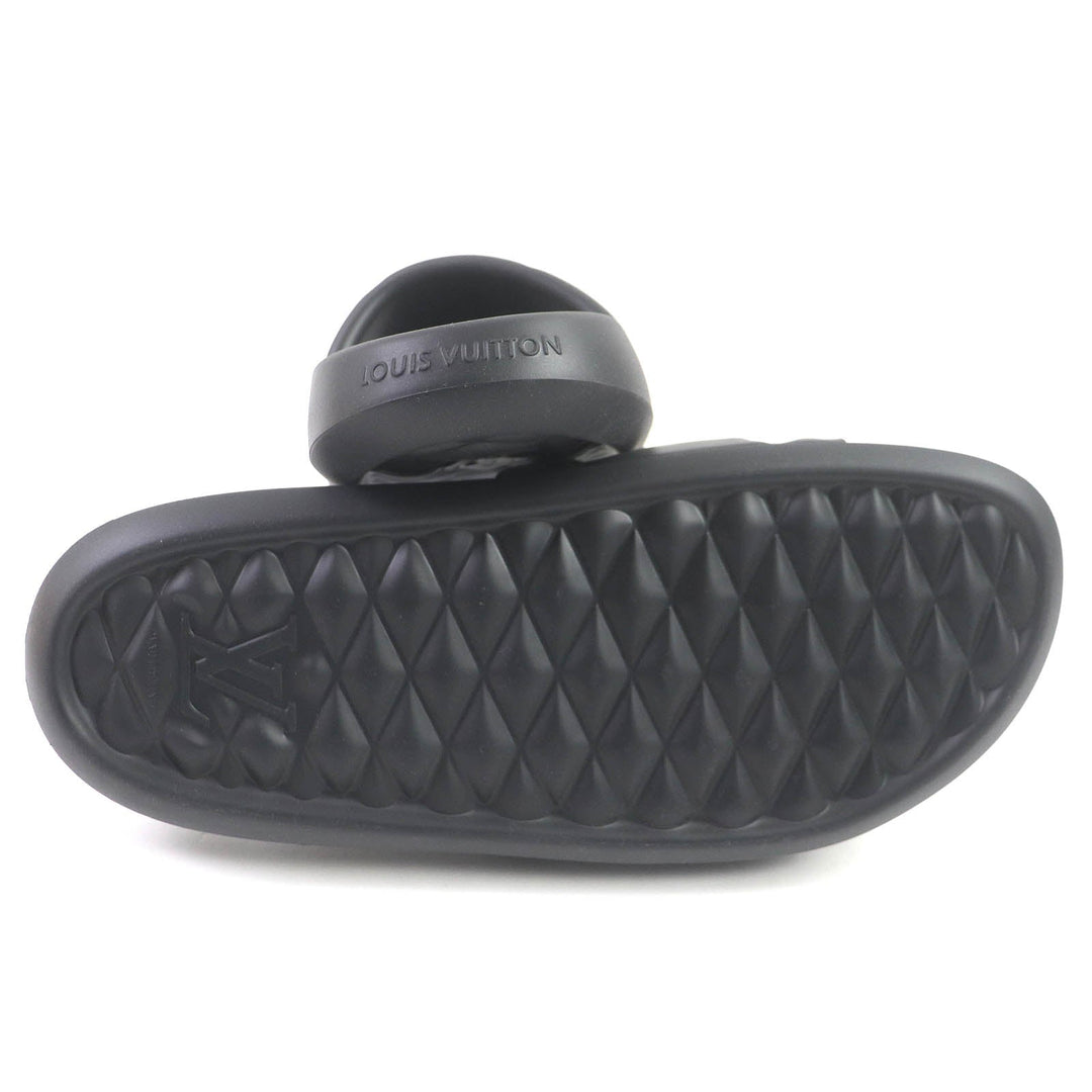 LOUIS VUITTON Sandals 1A9FKI Main: Rubber black Waterfront Line mens 10 Used Authentic