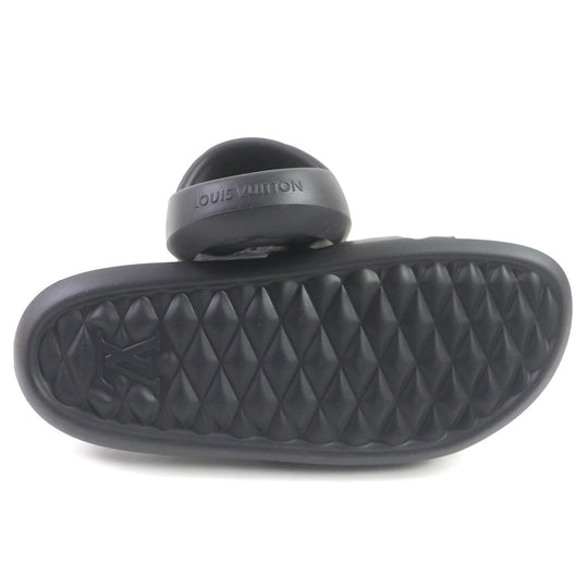 LOUIS VUITTON Sandals 1A9FKI Main: Rubber black Waterfront Line mens 10 Used Authentic