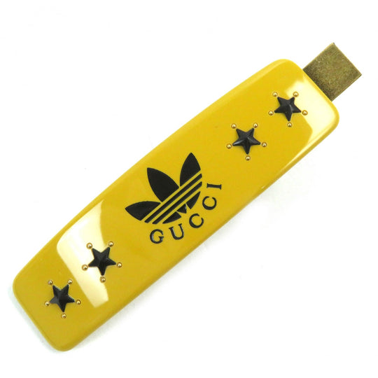 GUCCI hair accessory 702940 plastic Yellow black Women Used Authentic