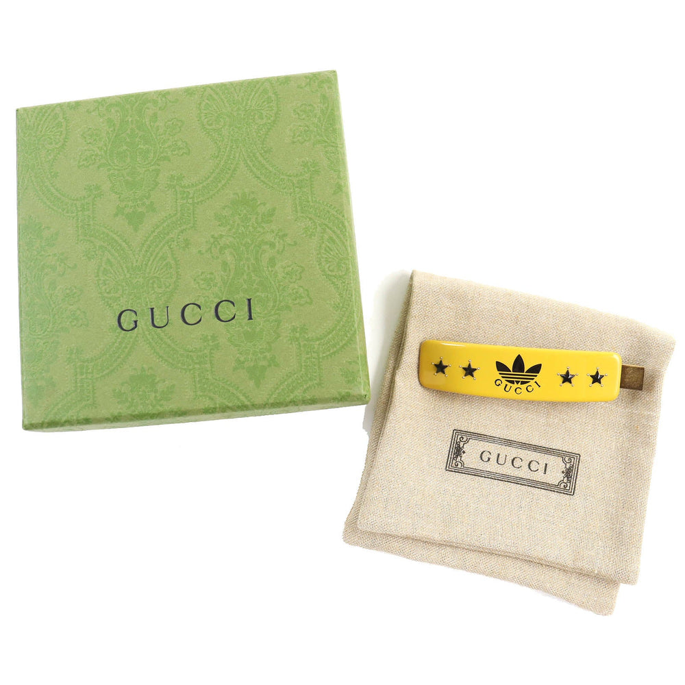 GUCCI hair accessory 702940 plastic Yellow black Women Used Authentic