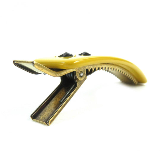 GUCCI hair accessory 702940 plastic Yellow black Women Used Authentic