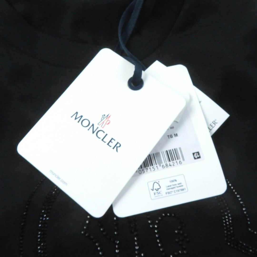 MONCLER Short sleeve T-shirt Main: 100% cotton, Part: 100% cotton black Women M Used Authentic