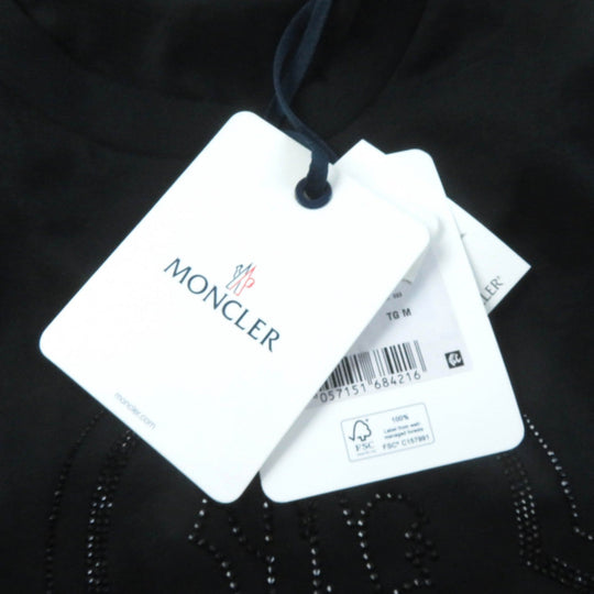 MONCLER Short sleeve T-shirt Main: 100% cotton, Part: 100% cotton black Women M Used Authentic