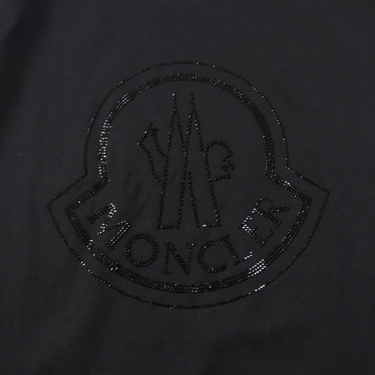 MONCLER Short sleeve T-shirt Main: 100% cotton, Part: 100% cotton black Women M Used Authentic