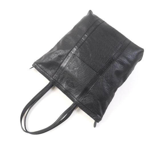 IBIZA Tote Bag Main: Leather black Women Used Authentic