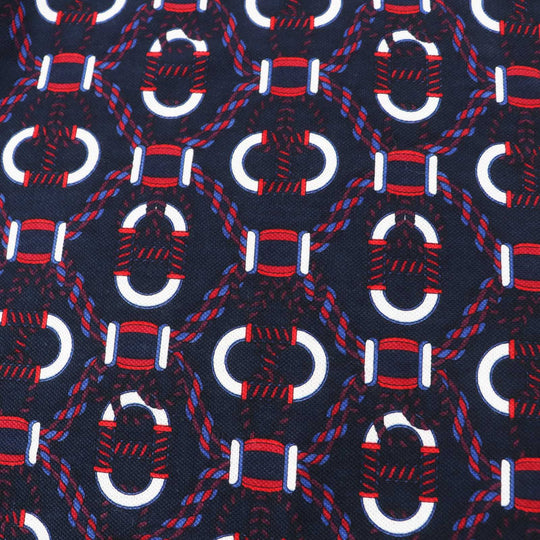 HERMES one piece 3E4512DB Main: 100% cotton, part: 70% cotton, part: 26% nylon, part: 4% polyurethane Navy red white Canoe Women 34 Used Authentic