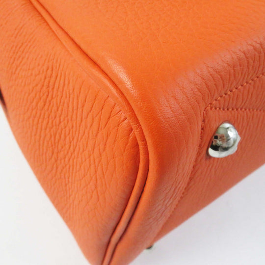 HERMES Boston Duffel bag Taurillon Clemence Orange Victoria 35 Women Used Authentic